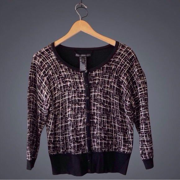 White House Black Market Cardigan | Power Chic – Size L black white pink - Picture 7 of 14